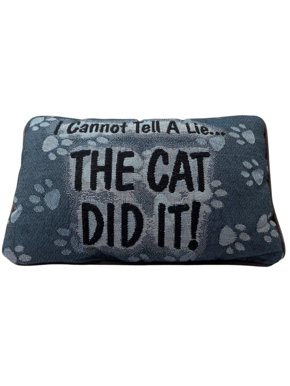 I Cannot Tell A Lie The Cat Did It Decorative Pillow With Paw Print Design